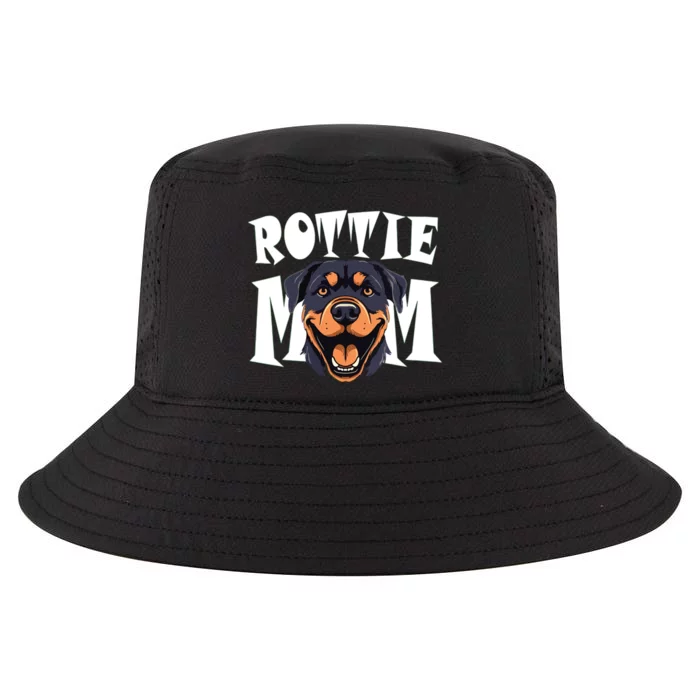 Womens Rottie Mom Cute Puppy Dog Happy Rottweiler Mom Womens Cool Comfort Performance Bucket Hat