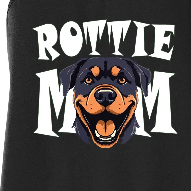 Womens Rottie Mom Cute Puppy Dog Happy Rottweiler Mom Womens Women's Racerback Tank