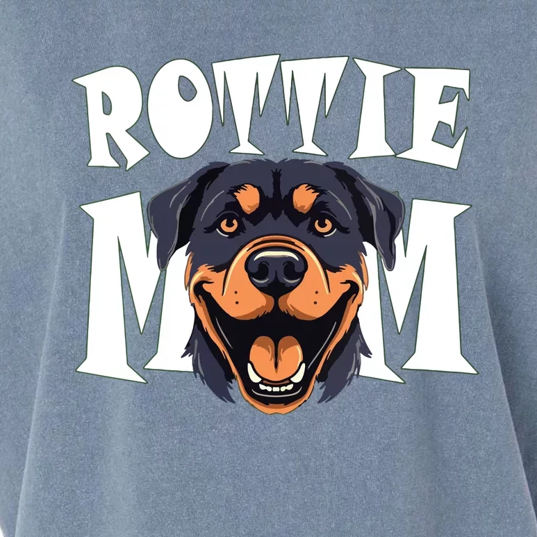 Womens Rottie Mom Cute Puppy Dog Happy Rottweiler Mom Womens Garment-Dyed Women's Muscle Tee