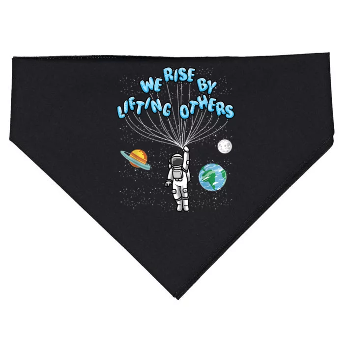 We Rise Motivational Quote USA-Made Doggie Bandana