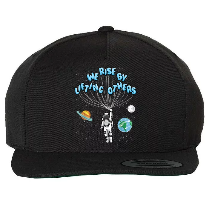 We Rise Motivational Quote Wool Snapback Cap