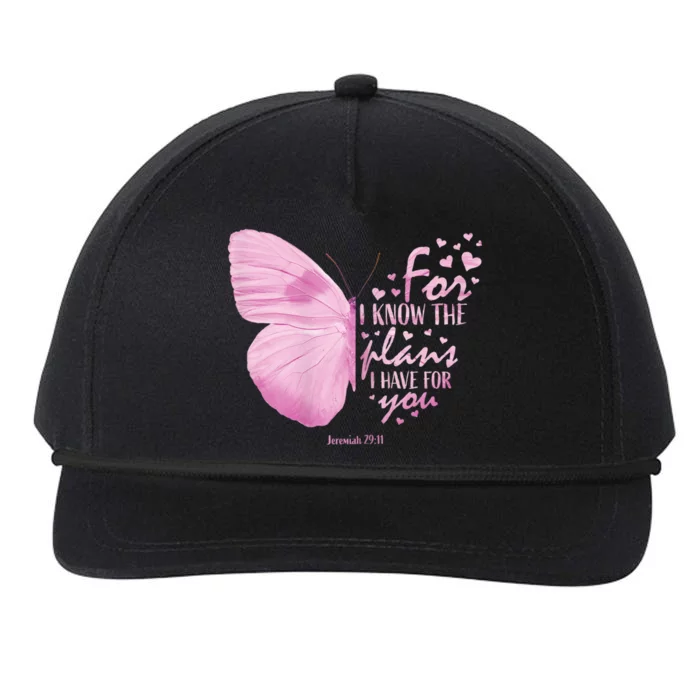 Womens Religious Mom Women Christian Bible Verse Butterfly Snapback Five-Panel Rope Hat