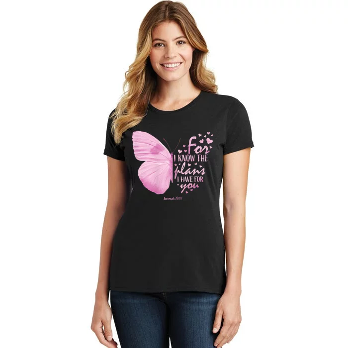 Womens Religious Mom Women Christian Bible Verse Butterfly Women's T-Shirt