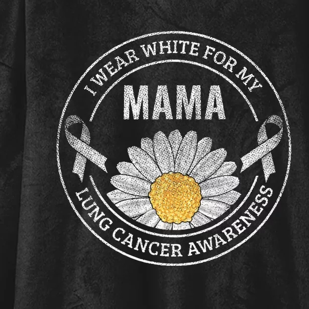 White Ribbon Mama Lung Cancer Awareness Gift Hooded Wearable Blanket