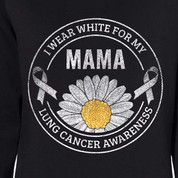 White Ribbon Mama Lung Cancer Awareness Gift Womens California Wash Sweatshirt