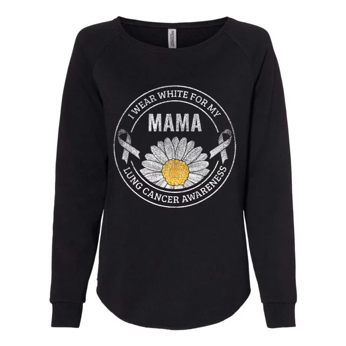 White Ribbon Mama Lung Cancer Awareness Gift Womens California Wash Sweatshirt