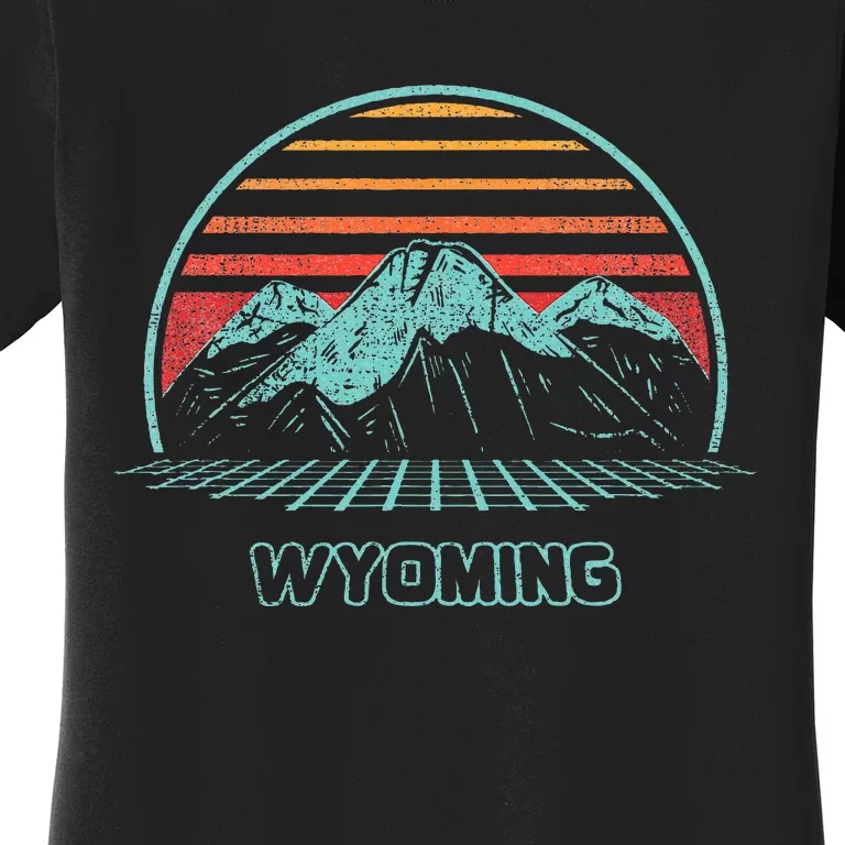 Wyoming Retro Mountain Hiking 80s Style Women's T-Shirt