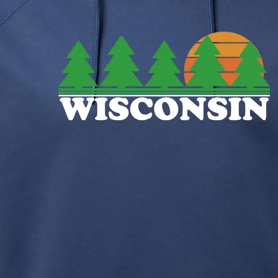 Wisconsin Retro Nature Performance Fleece Hoodie