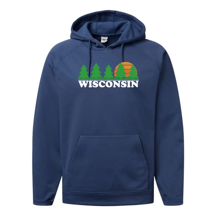 Wisconsin Retro Nature Performance Fleece Hoodie