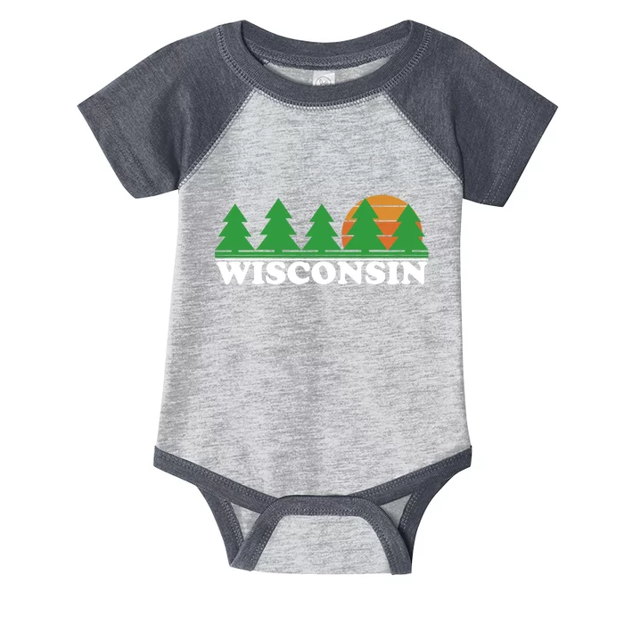 Wisconsin Retro Nature Infant Baby Jersey Bodysuit