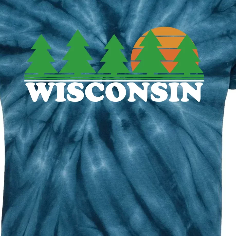 Wisconsin Retro Nature Kids Tie-Dye T-Shirt