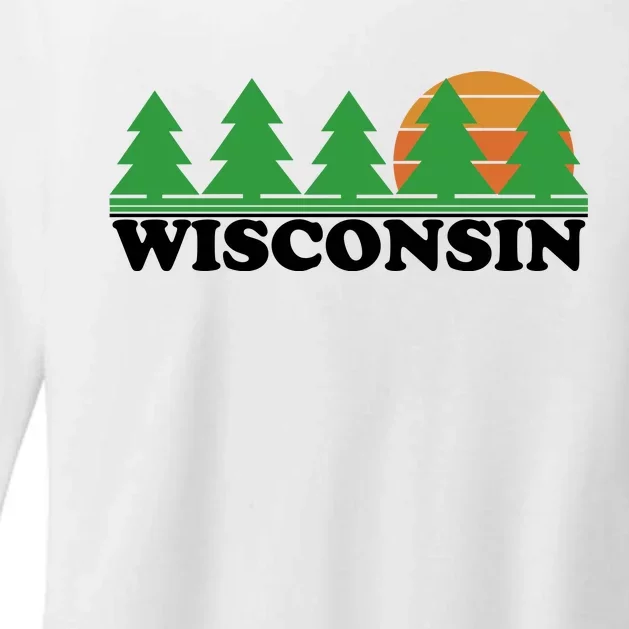 Wisconsin Retro Nature Womens CVC Long Sleeve Shirt