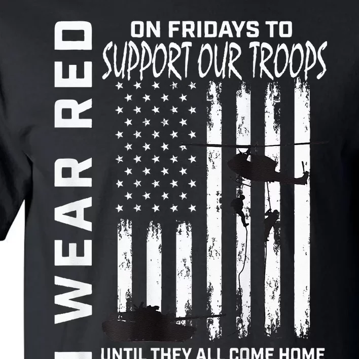 Wear Red On Fridays Military Veteran Support Our Troops Flag Tall T-Shirt