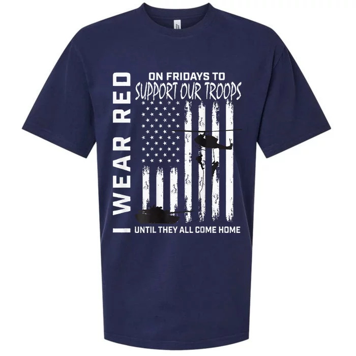 Wear Red On Fridays Military Veteran Support Our Troops Flag Sueded Cloud Jersey T-Shirt