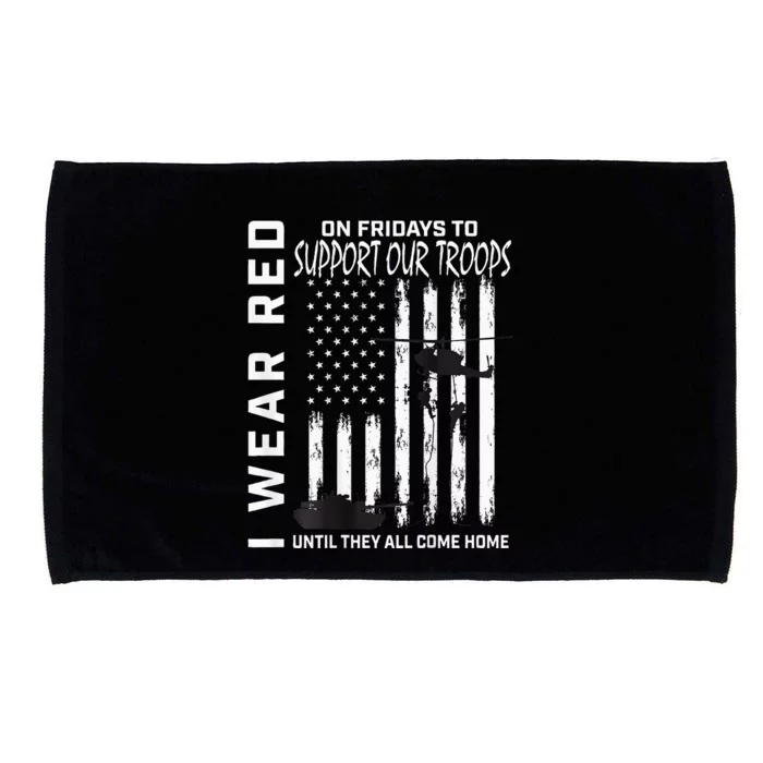 Wear Red On Fridays Military Veteran Support Our Troops Flag Microfiber Hand Towel