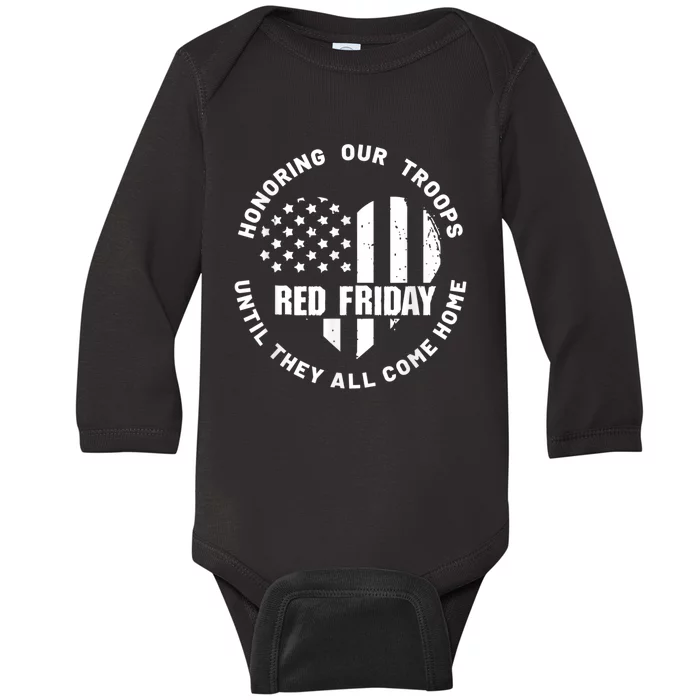 Wear Red On Friday US Military Pride And Support Baby Long Sleeve Bodysuit