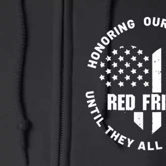 Wear Red On Friday US Military Pride And Support Full Zip Hoodie