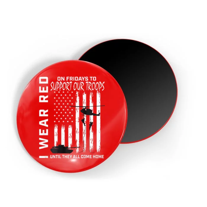 Wear Red On Fridays Military Veteran Support Our Troops Flag Magnet