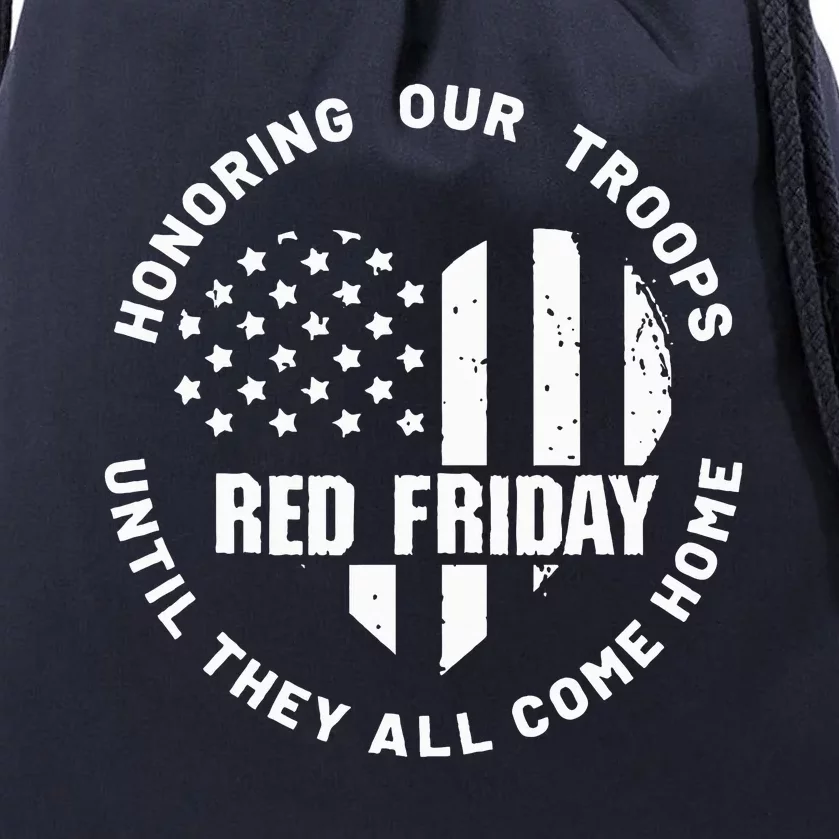 Wear Red on Friday US Military Pride and Support Drawstring Bag