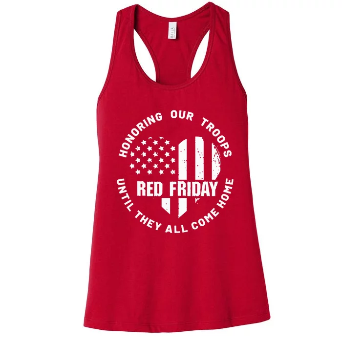 Wear Red on Friday US Military Pride and Support Women's Racerback Tank