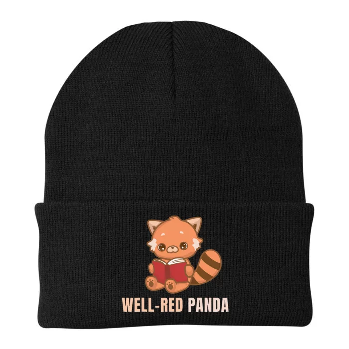 Well Red Panda Book Lover Funny Red Pandas Animal Graphic Knit Cap Winter Beanie