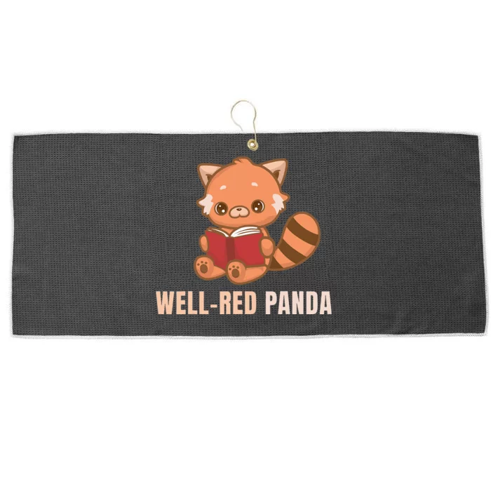 Well Red Panda Book Lover Funny Red Pandas Animal Graphic Large Microfiber Waffle Golf Towel