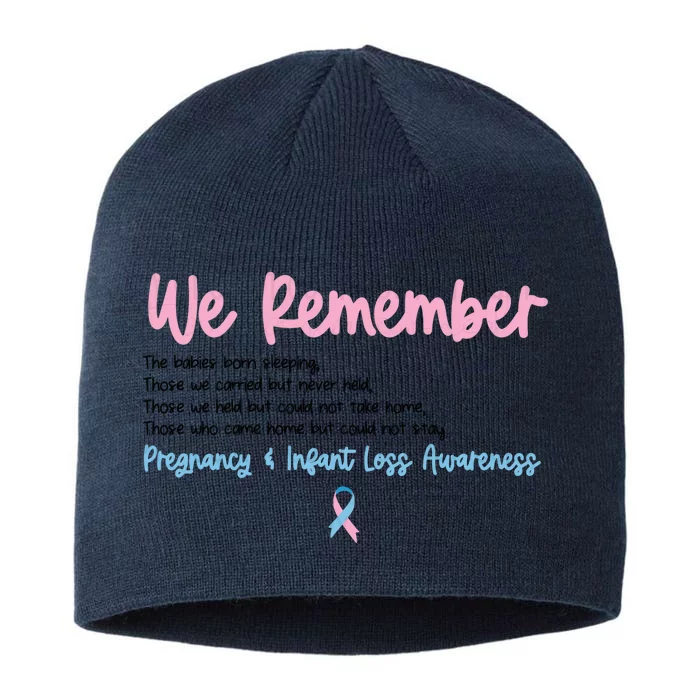 We Remember Pregnant Infant Loss Awareness Pink Blue Ribbon 8 1/2in Sustainable Knit Beanie