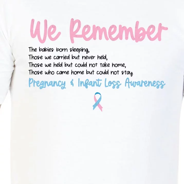 We Remember Pregnant Infant Loss Awareness Pink Blue Ribbon Comfort Colors T-Shirt