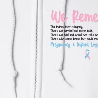 We Remember Pregnant Infant Loss Awareness Pink Blue Ribbon Full Zip Hoodie