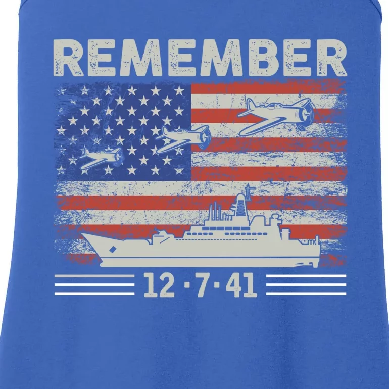 Wwii Remember Pearl Harbor Memorial Day December 7th 1941 Gift Ladies Essential Tank