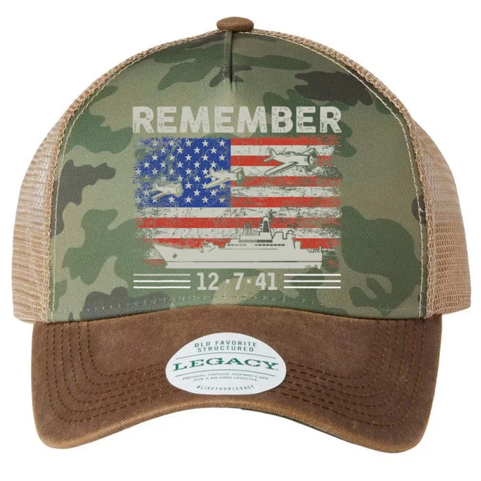 Wwii Remember Pearl Harbor Memorial Day December 7th 1941 Legacy Tie Dye Trucker Hat