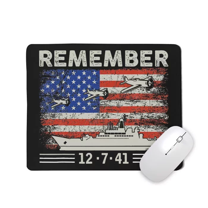 Wwii Remember Pearl Harbor Memorial Day December 7th 1941 Mousepad