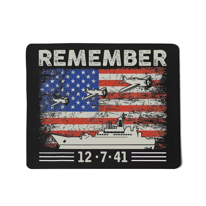 Wwii Remember Pearl Harbor Memorial Day December 7th 1941 Mousepad