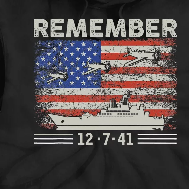 Wwii Remember Pearl Harbor Memorial Day December 7th 1941 Tie Dye Hoodie