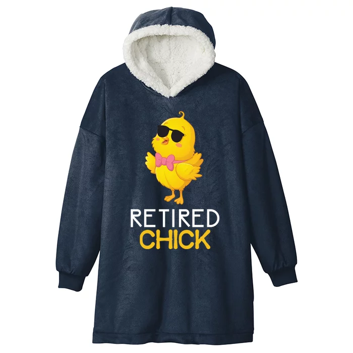 Women's Retirement Party Gift Cute Gift Retired Chick Gift Hooded Wearable Blanket