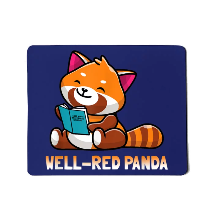 Well Red Panda , Bookworm Reading Books Panda Mousepad