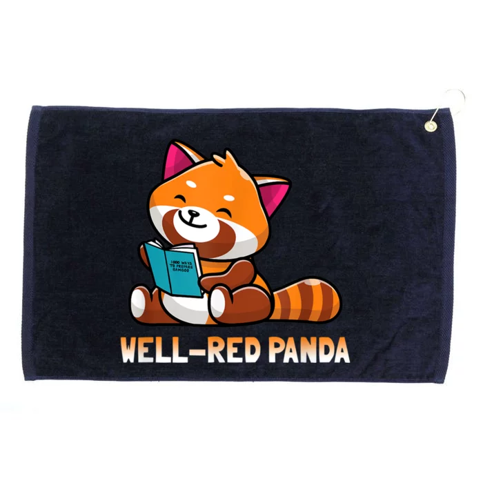 Well Red Panda , Bookworm Reading Books Panda Grommeted Golf Towel