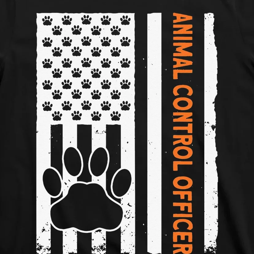 Wildlife Rescue Patrol Animal Control Rescue Officer US Flag T-Shirt