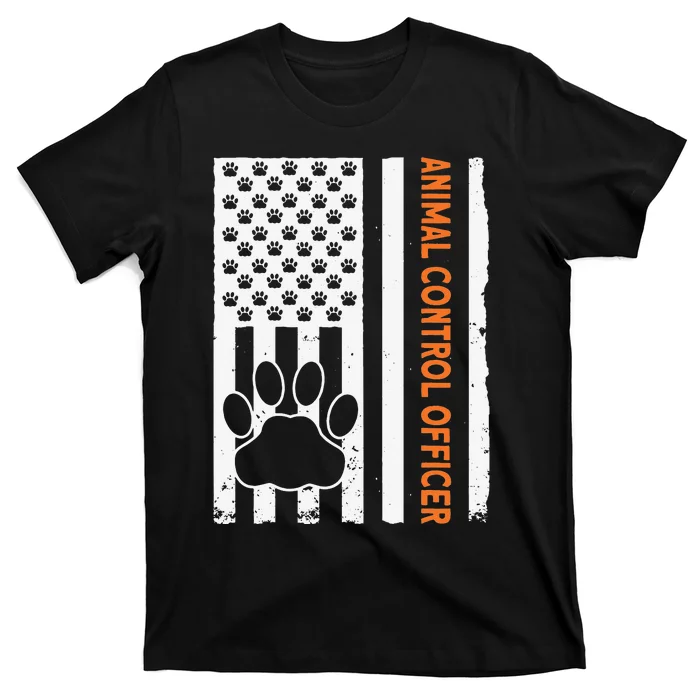 Wildlife Rescue Patrol Animal Control Rescue Officer US Flag T-Shirt