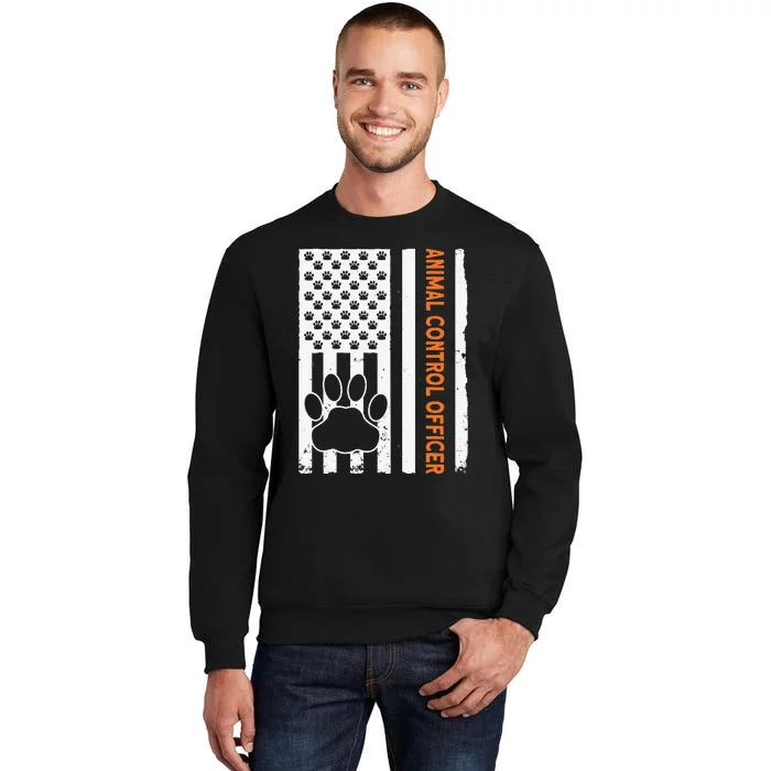 Wildlife Rescue Patrol Animal Control Rescue Officer US Flag Tall Sweatshirt