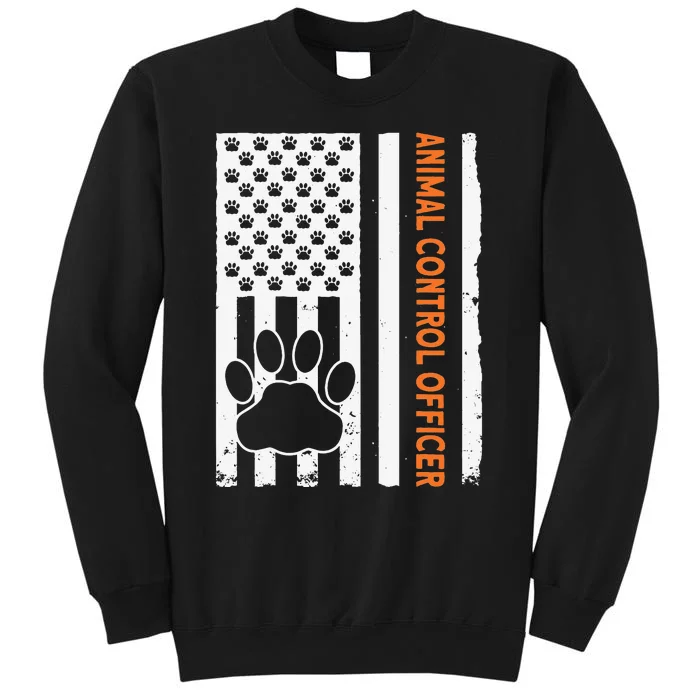 Wildlife Rescue Patrol Animal Control Rescue Officer US Flag Tall Sweatshirt