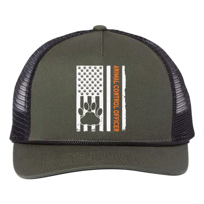 Wildlife Rescue Patrol Animal Control Rescue Officer US Flag Retro Rope Trucker Hat Cap