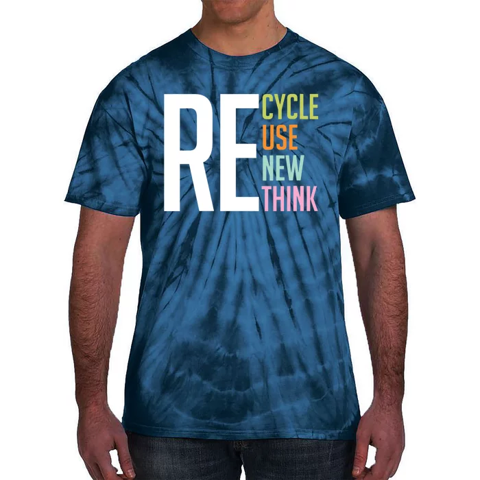 Wo Recycle Reuse Renew Rethink Crisis Environmental Activism VNeck Tie-Dye T-Shirt