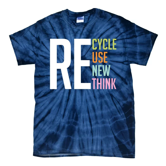 Wo Recycle Reuse Renew Rethink Crisis Environmental Activism VNeck Tie-Dye T-Shirt