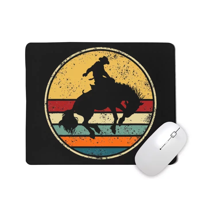 Western Riding Rodeo Horse Cowboy Retro Vintage Outfit Mousepad