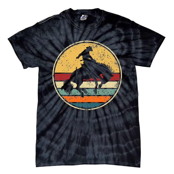 Western Riding Rodeo Horse Cowboy Retro Vintage Outfit Tie-Dye T-Shirt