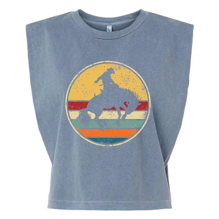 Western Riding Rodeo Horse Cowboy Retro Vintage Outfit Garment-Dyed Women's Muscle Tee