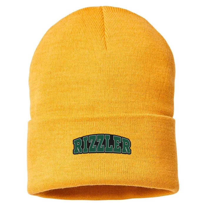 W Rizz Rizzler Funny Sustainable Knit Beanie