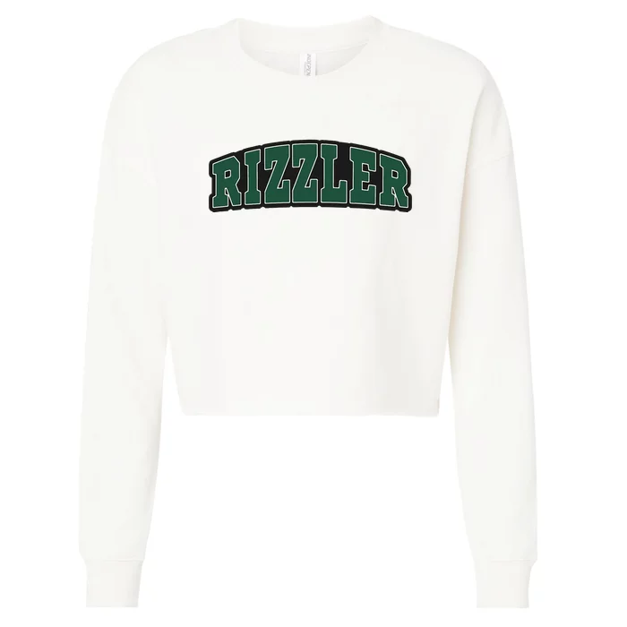 W Rizz Rizzler Funny Meme Quote Cropped Pullover Crew