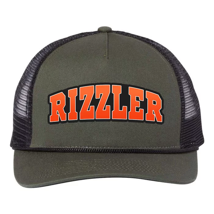 W Rizz Rizzler Funny Meme Quote Retro Rope Trucker Hat Cap